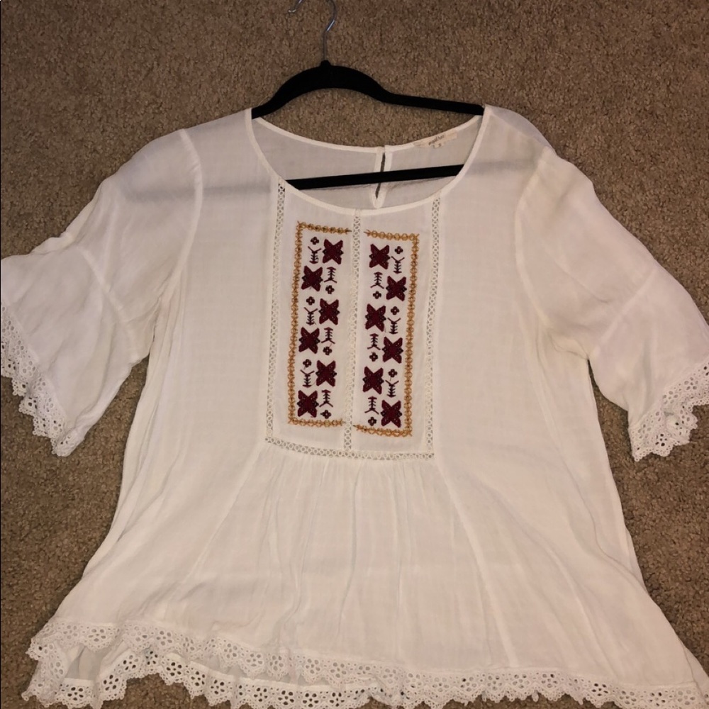 Free People Embroidered Blouse